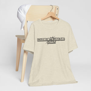 Leading with Logic and Legacy Unisex Jersey Tee, Inspirational Shirt, Gift for Thinkers, Motivational Apparel, Casual Wear