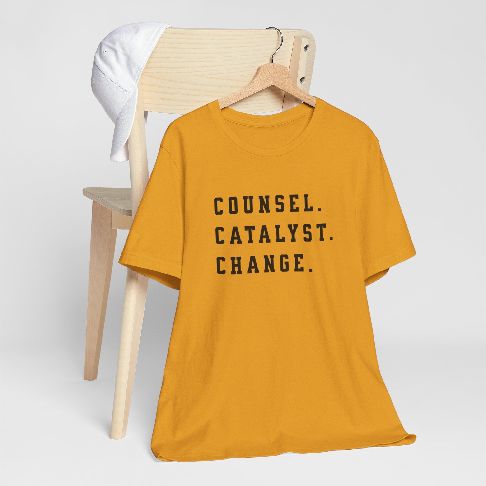 Unisex Inspirational Tee, Counsel Catalyst Change Shirt, Motivational T-Shirt, Gift for Coaches, Self-Help Apparel
