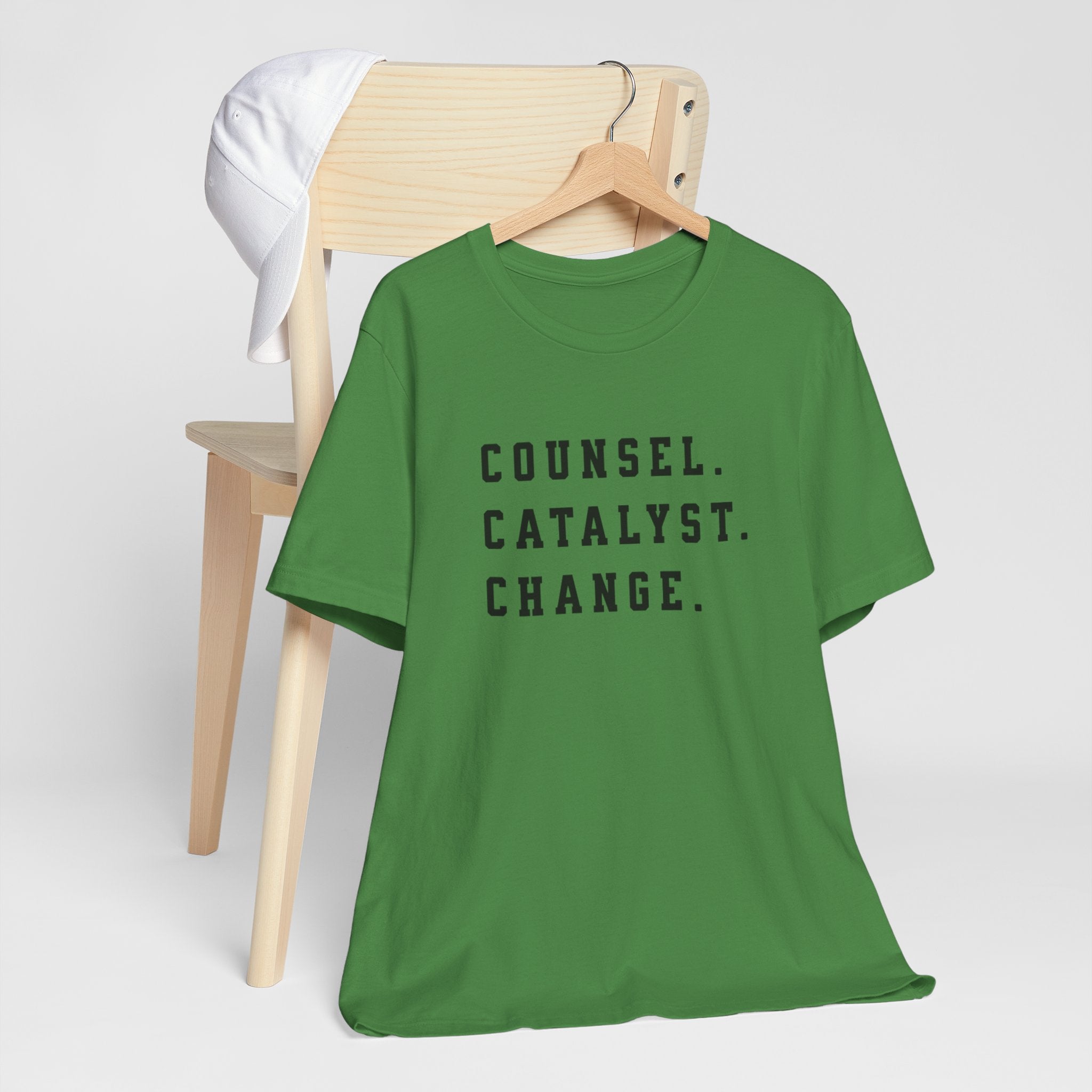 Unisex Inspirational Tee, Counsel Catalyst Change Shirt, Motivational T-Shirt, Gift for Coaches, Self-Help Apparel