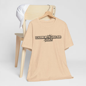 Leading with Logic and Legacy Unisex Jersey Tee, Inspirational Shirt, Gift for Thinkers, Motivational Apparel, Casual Wear