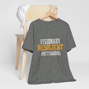 Empowerment Tee - Visionary, Resilient, Victorious | Motivational Shirt, Gift for Her, Affirmation Apparel, Positive Vibes T-Shirt